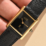 Cartier Tank Must De Cartier Black Dial With Original Strap and Buckle MINT