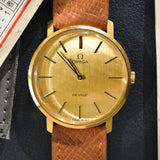 Omega Deville Solid Gold Shimmer Dial With Warranty Card