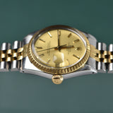 1987 Rolex Date 15053 Gold Engine Turn Bezel