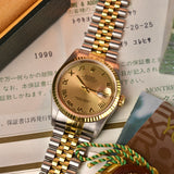 1996 Rolex Datejust 16233 Champagne Roman Complete Set