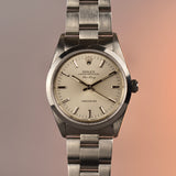 1990 Rolex Air King 14000 Warm Silver Dial with Box and Papers