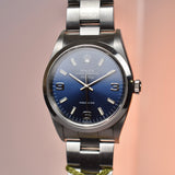 2002 Rolex Air King 14000M Blue Explorer Dial