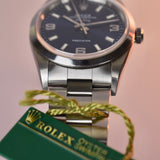 2002 Rolex Air King 14000M Blue Explorer Dial
