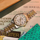 1995 Rolex Datejust 16233 White Roman Dial Box and Papers