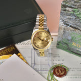1996 Rolex Datejust 16233 Champagne Roman Complete Set