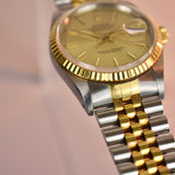 1989 Rolex Datejust 16233 Champagne Dial Box and Papers