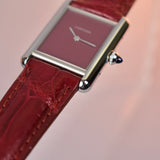 Cartier Tank Must De Burgundy Box and Papers WSTA0054