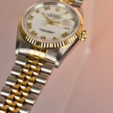 1995 Rolex Datejust 16233 White Roman Dial Box and Papers