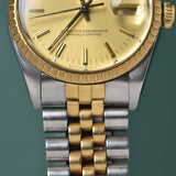 1987 Rolex Date 15053 Gold Engine Turn Bezel