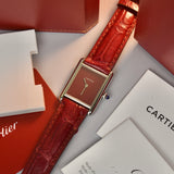 Cartier Tank Must De Burgundy Box and Papers WSTA0054