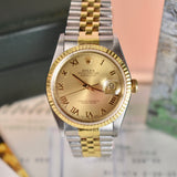 1996 Rolex Datejust 16233 Champagne Roman Complete Set