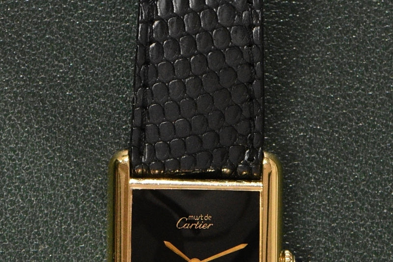 Cartier Tank Must De Cartier Black Dial With Box