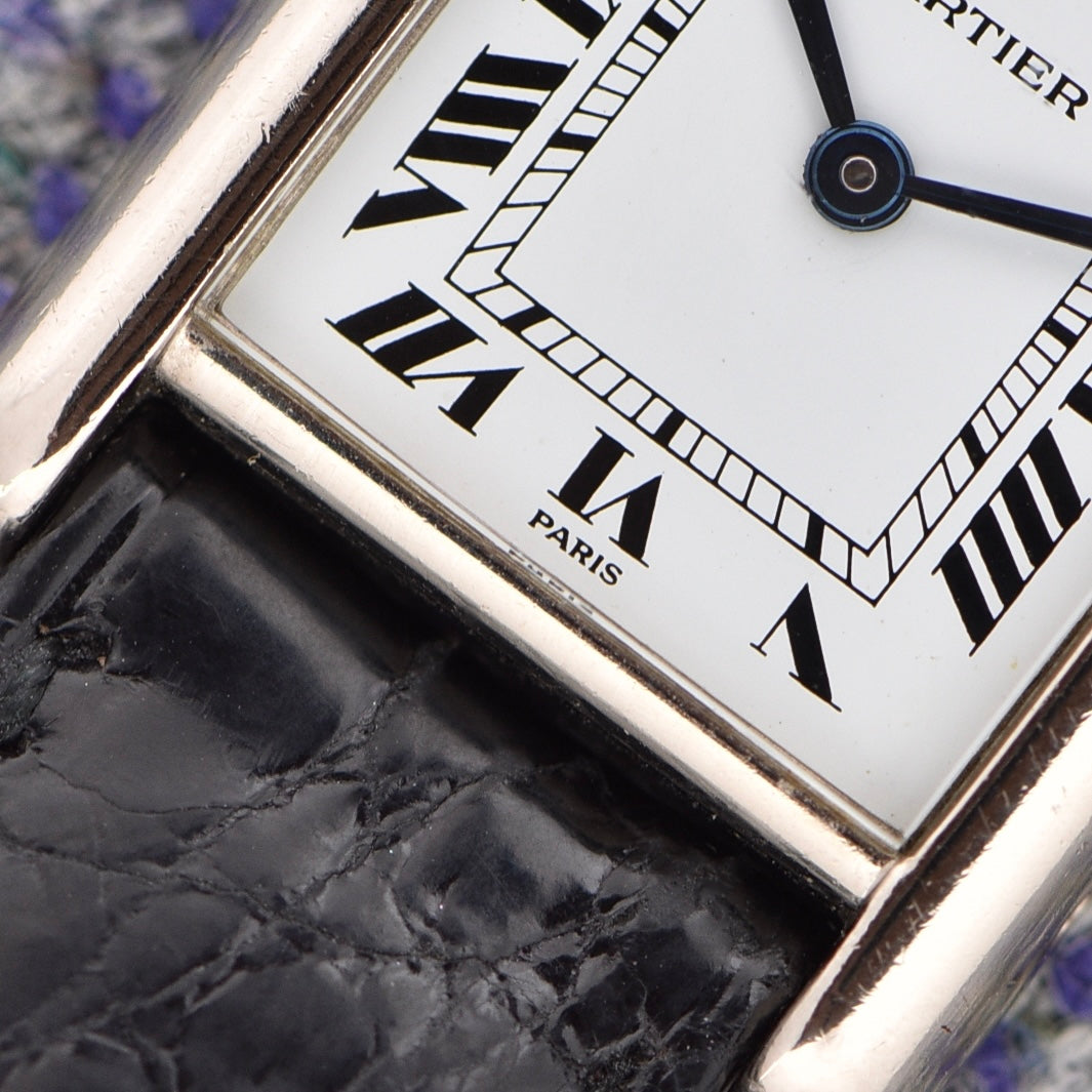 Cartier tank louis white gold deals