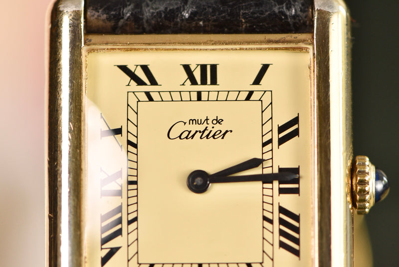 1978 Cartier Tank 'Must De' Lemon Roman Complete Set - Original  Owner
