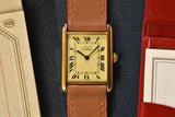 Cartier Tank 'Must De' Lemon Roman Complete Set