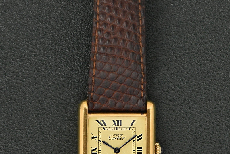 Cartier Tank 'Must De' Lemon Roman Complete Set - Rare Brazilian Hallmark