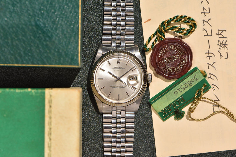 1972 Rolex Datejust 1601 No-Lume Dial With Box & Hangtags