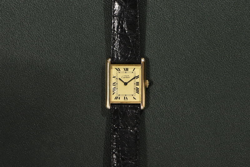 1978 Cartier Tank 'Must De' Lemon Roman Complete Set - Original  Owner