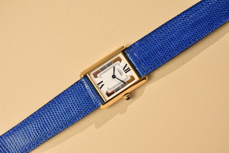 NOS 1996 Cartier Tank Must De Cartier Tri-Metal Roman Complete Set **UNWORN**