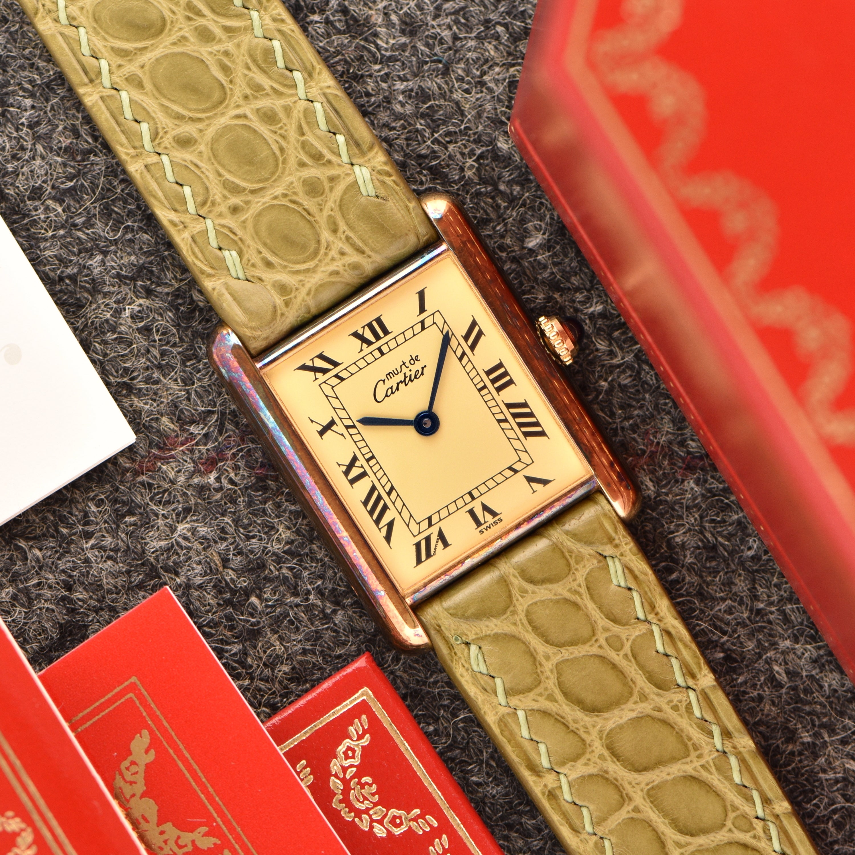 【希少·美品】must de Cartier ペンセット＆キーホルダー 箱付 Cartier Must II Set - Ballpoint, Propelling Pen & Key Ring - Kleen