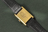 Cartier Tank 'Must De' Tuxedo Reverse Black Roman Complete Set