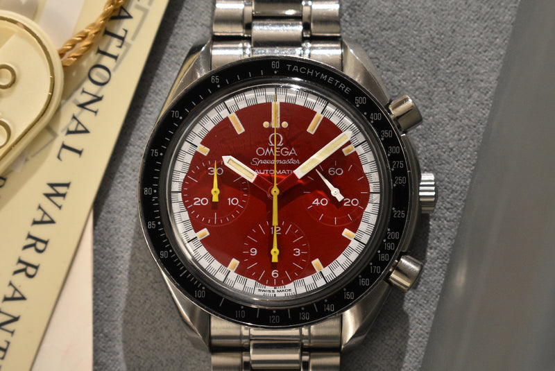 1999 Omega Speedmaster 3510.61 Red Schumacher Complete Set