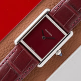2023 Cartier Tank Must Burgundy Red Dial - Box & Papers (Ref. WSTA0054)