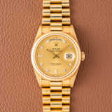 1991 Rolex Day-date Yellow Gold Factory Diamond Dial (Ref. 18238)