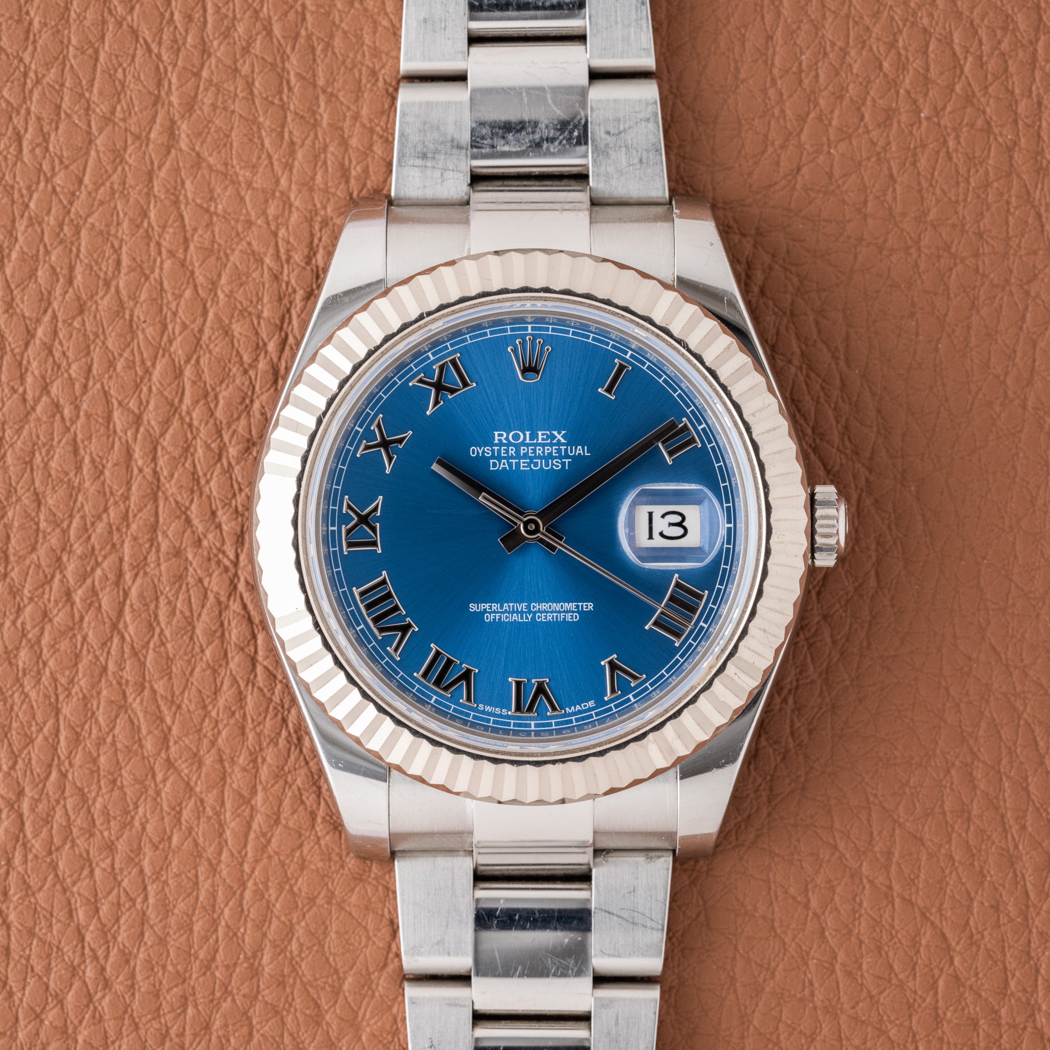 モダンかわいい16 2016 Rolex Datejust 41 Blue Roman Dial - Box and Papers (Ref