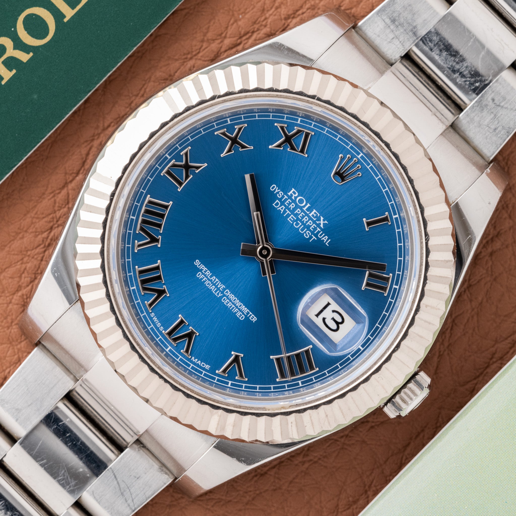 モダンかわいい16 2016 Rolex Datejust 41 Blue Roman Dial - Box and Papers (Ref