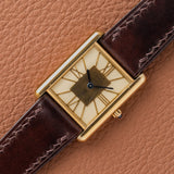 1990s Cartier Must Tank Rare Gold and Cream Roman Dial (Ref. 681006)