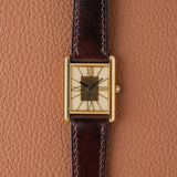 1990s Cartier Must Tank Rare Gold and Cream Roman Dial (Ref. 681006)