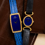 1970s Baume Et Mercier 18k Yellow Gold Allongee with 'Lapis' Dial (Ref. 37081)