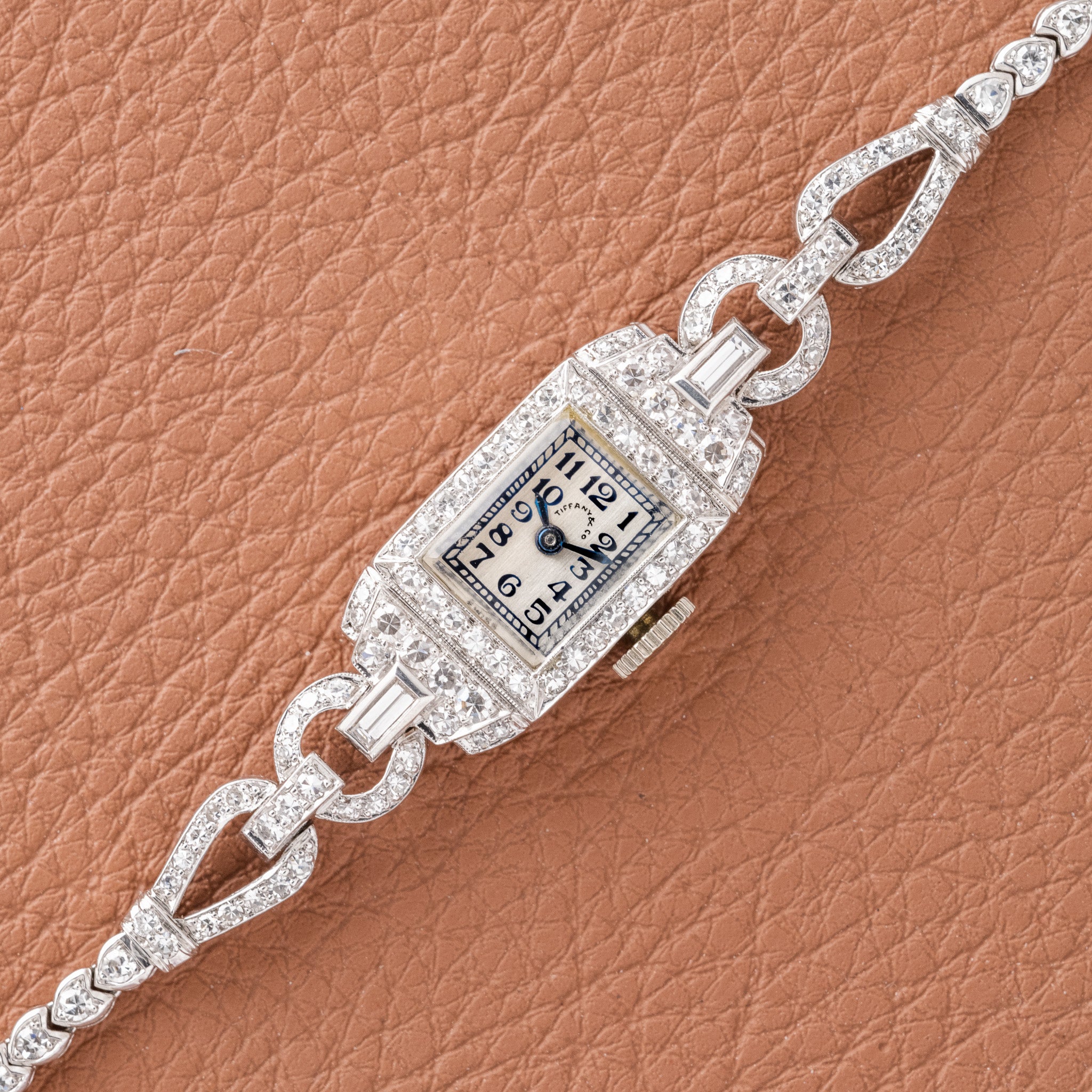 1930s Tiffany and Co. Movado Platinum and Diamond Cocktail Watch