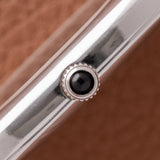 DeLaneau Tonneau Leather Dial White Gold Dress Watch