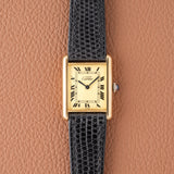 1970s Cartier Must Tank Roman Dial Manual Wind