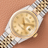 1971 Rolex Datejust Two Tone Non-luminous Wideboy (Ref. 1601)
