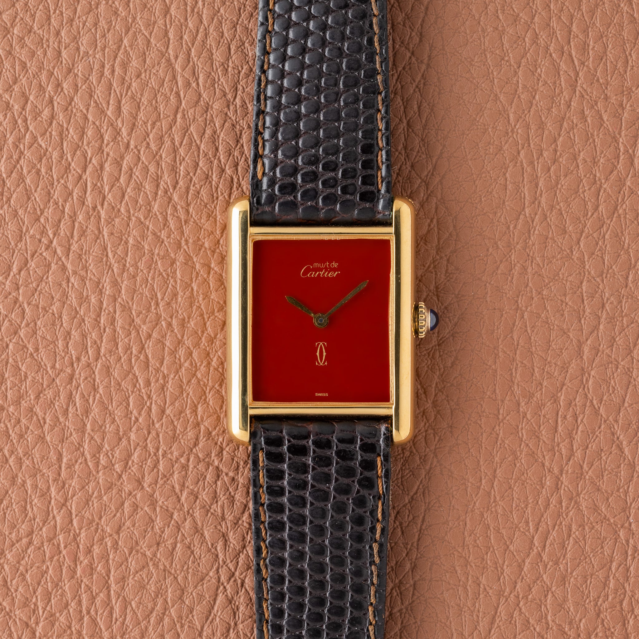 1970s Cartier Must Tank Rare 'True Red' Dial - Manual Wind