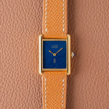 1980s Cartier Must Tank Manual 'Lapis' Dial - Box and Papers