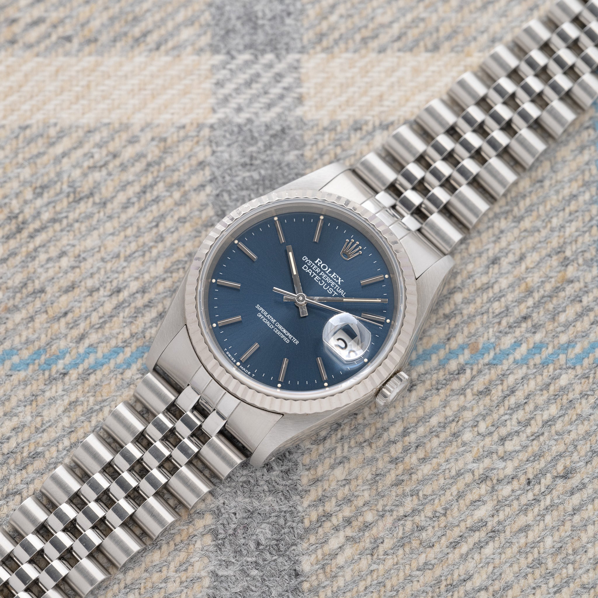 1990 Rolex Datejust Blue Dial (Ref. 16234) – Huntington Company