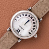 2000s Gérald Genta Retrograde Jump Hour Guilloche Pearl Dial  (Ref. G.3614)