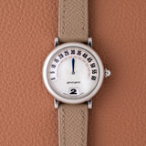 2000s Gérald Genta Retrograde Jump Hour Guilloche Pearl Dial  (Ref. G.3614)