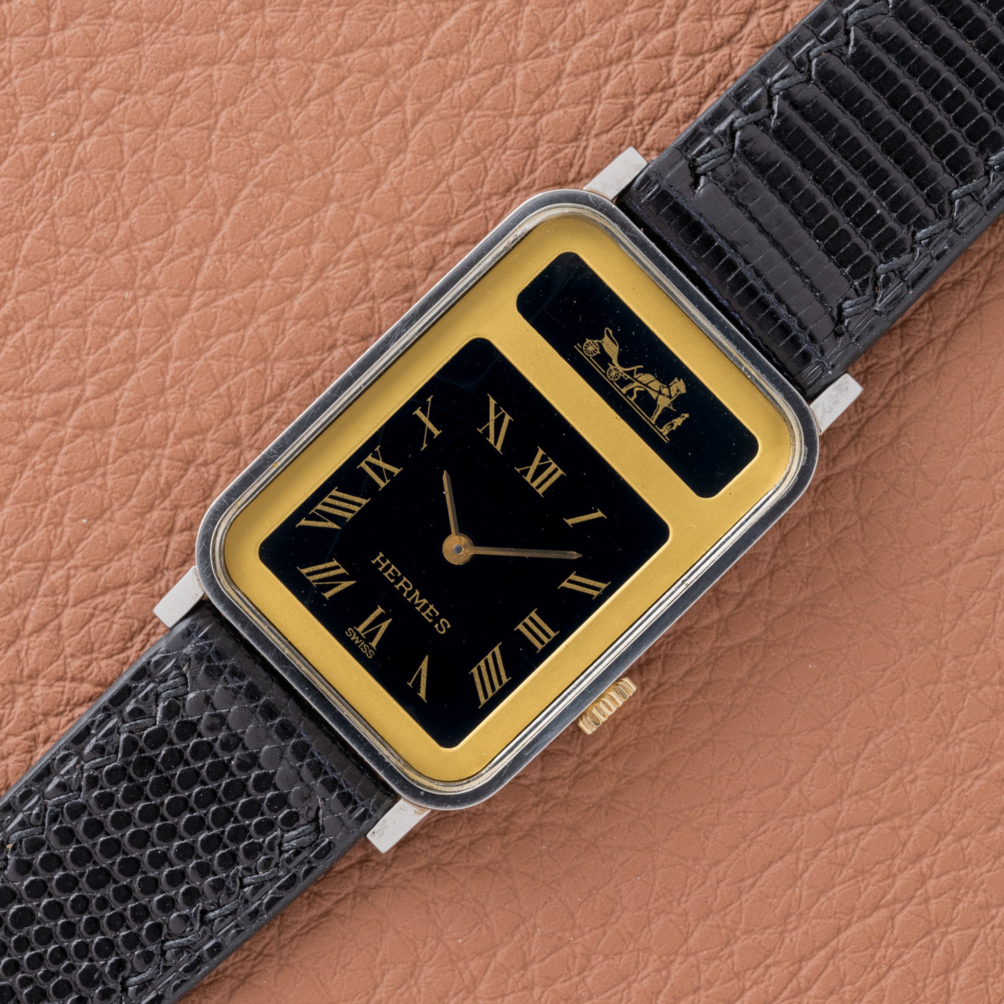 1980s Hermès Caleche Gilt Tank Manual Wind – Huntington Company 1980s Hermès Caleche Gilt Tank Manual Wind – Huntington Company