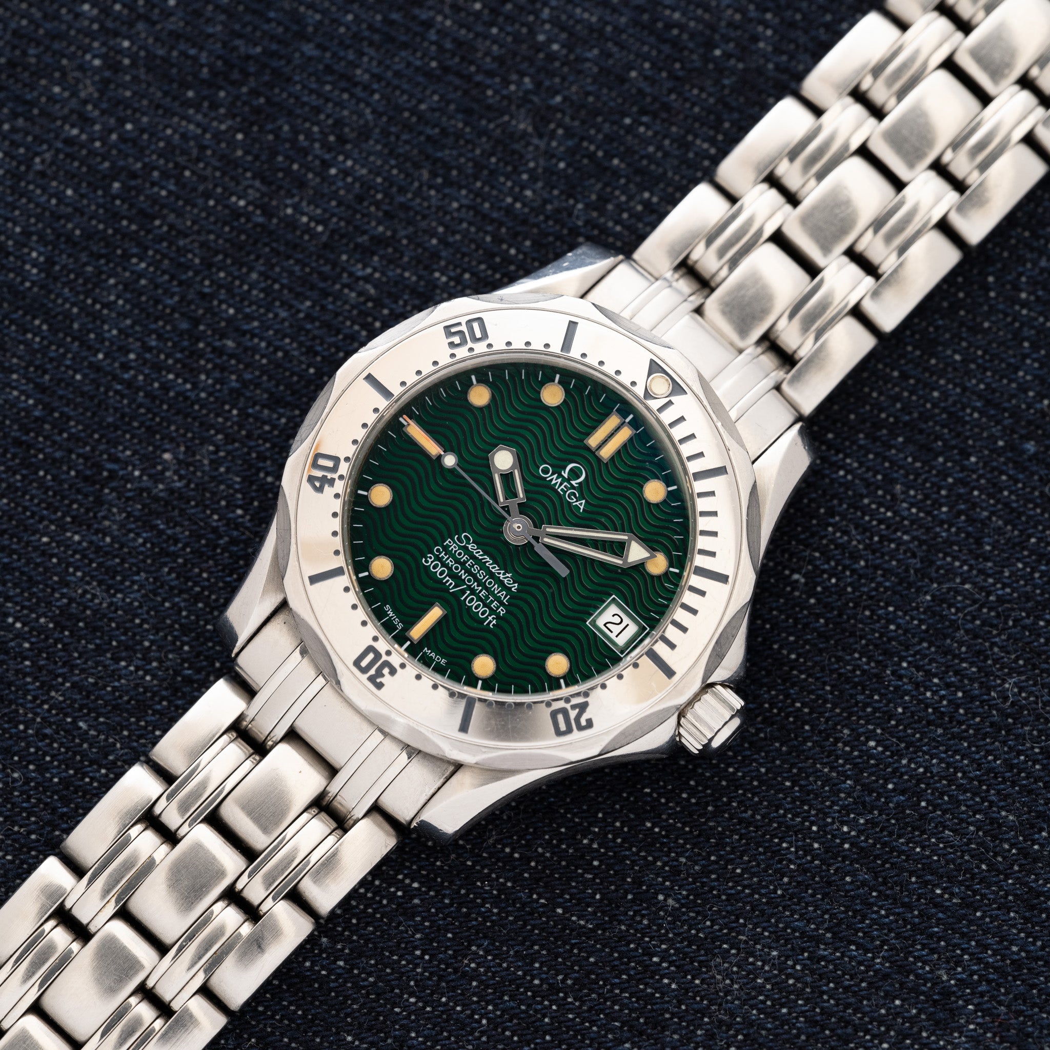 1999 Omega Seamaster 300M Green Jacques Mayol (Ref. 2553.41
