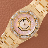2000s Audemars Piguet Mini Royal Oak Gold Pink Pearl Diamond Dial (Ref. 67371BA)