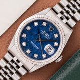 1995 Rolex Datejust Sodalite Stone Dial - Box and papers (Ref. 16234)
