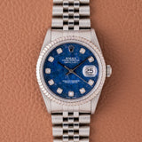 1995 Rolex Datejust Sodalite Stone Dial - Box and papers (Ref. 16234)