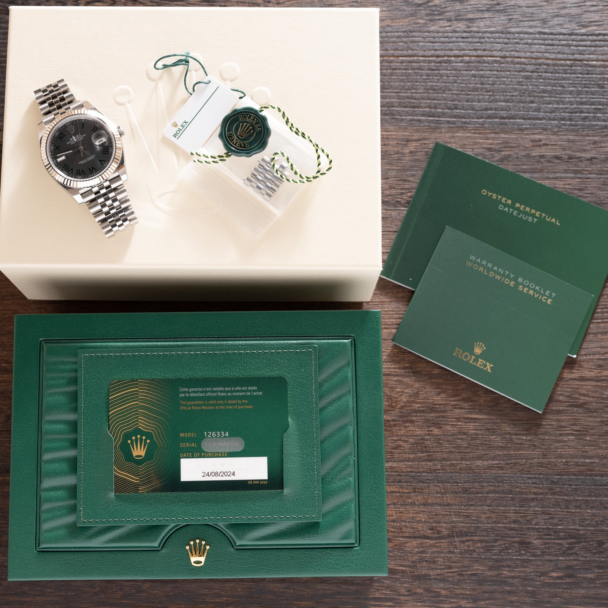 2024 Rolex Datejust 41 Fluted Wimbledon - Box & Papers (Ref