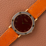 1990s Hermès Dress Watch Burgundy Dial