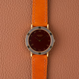 1990s Hermès Dress Watch Burgundy Dial